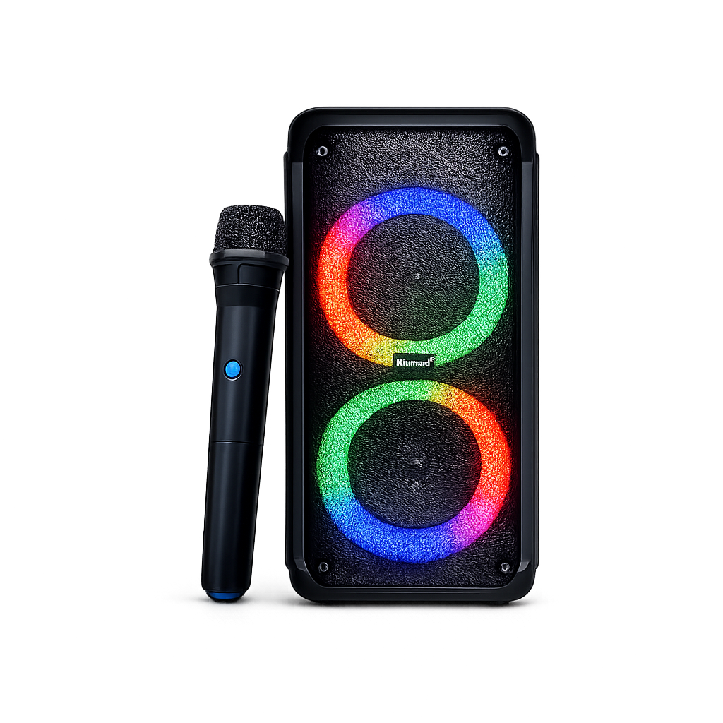 RGB Party Speaker with Dual Wireless Microphones