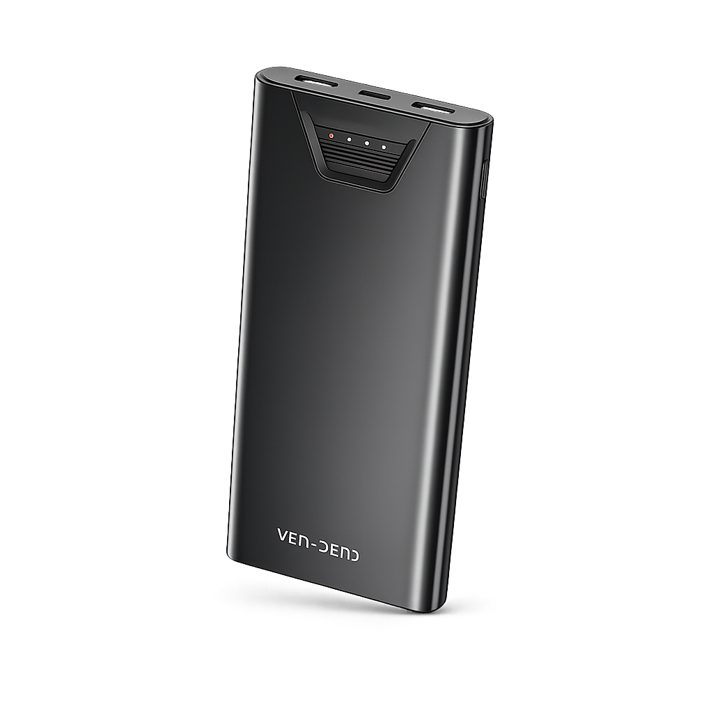 VEN-DENS 10000mAh Fast Charging Power Bank – Dual USB & USB-C Portable Battery Pack | Slim & Lightweight