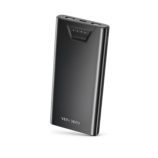 VEN-DENS 10000mAh Fast Charging Power Bank – Dual USB & USB-C Portable Battery Pack | Slim & Lightweight